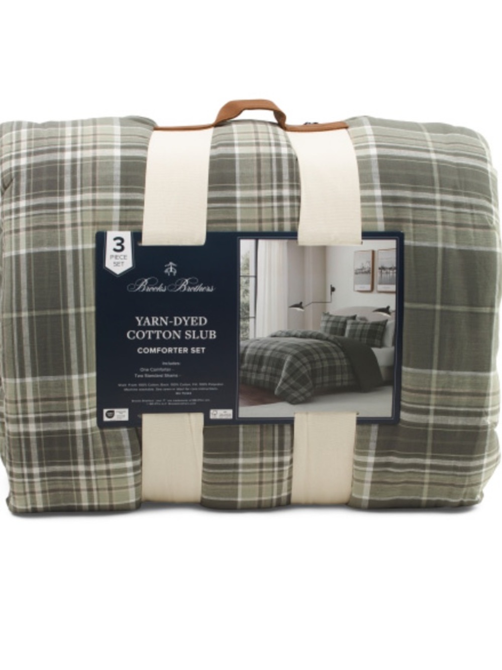 BROOKS BROTHERS 3pc Plaid comforter set